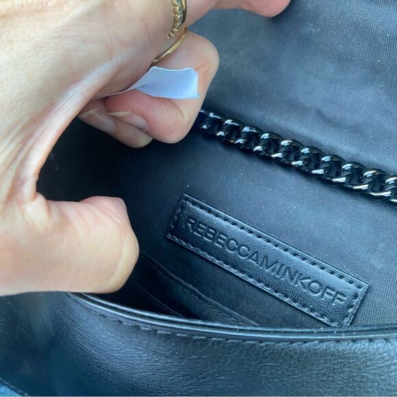 Rebecca Minkoff Love Chevron-Quilted Crossbody Bag in black - Picture 9 of 10